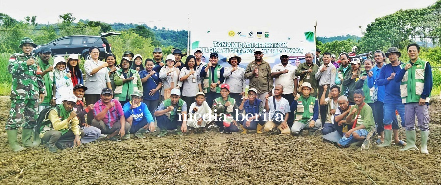 Gerakan Nasional Cetak Sawah, TNI dan Pemda Keerom Tanam Padi