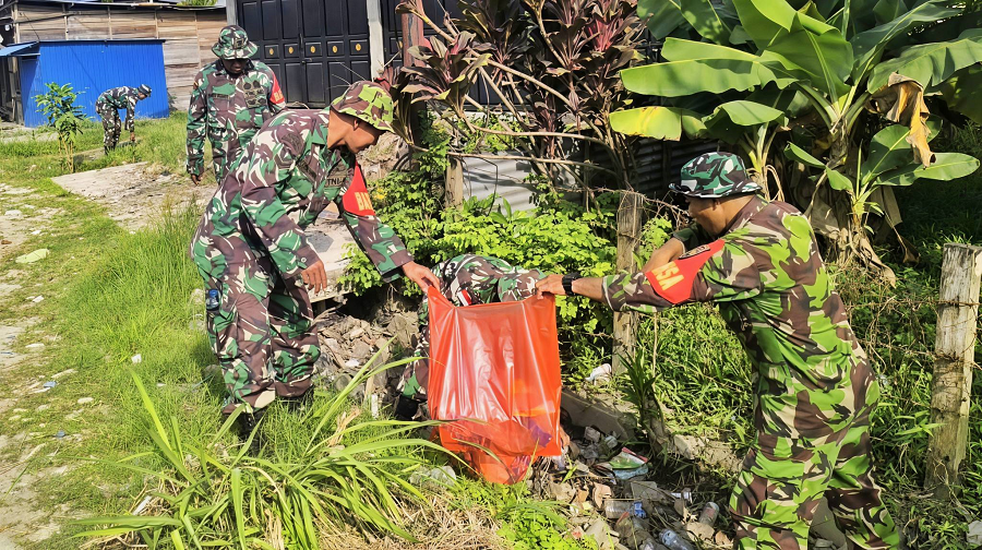 Koramil Sentani Turut Serta Aksi Jumat Bersih Pemkab Jayapura