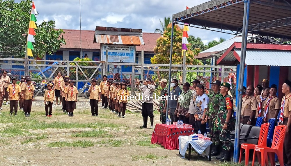 Babinsa Koramil Kaureh Hadiri Upacara Pembukaan Perkemahan HUT Bapak Pandu Dunia Ke 166