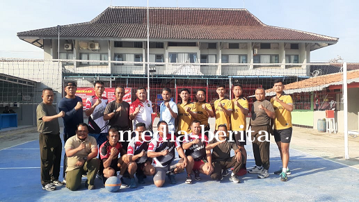 Pertandingan Voli Persahabatan Sinergitas Antara Lapas Kota Tegal Dengan Kodim 0712 Tegal